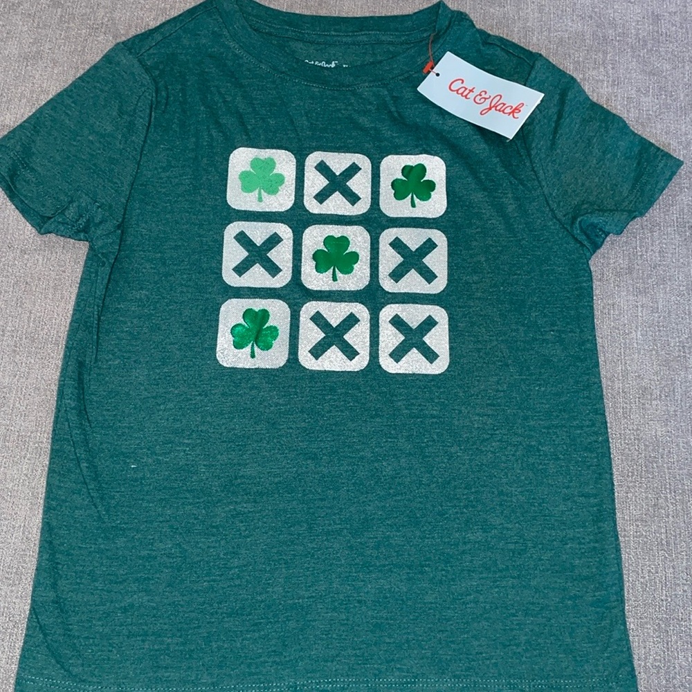 Cat & Jack St. Patrick's Day Shamrock Tic Tac Toe Shirt